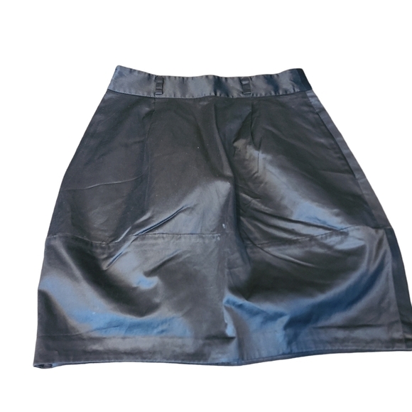 Theory Sz.6 black zip up side mini skirt glamcore chic mob wife sleek iconic - Picture 1 of 8